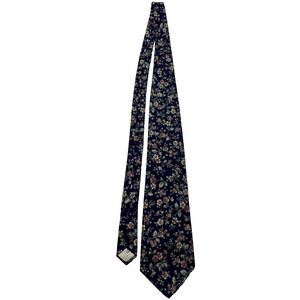 Steve Scheiner Tie,Vintage Floral,100% Cotton,Dark & Pastel Colors Blue Pink